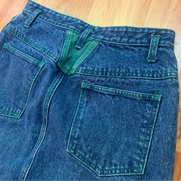 Vintage 80s Geoffrey Hunter Denim Jean Knee Length Midi Skirt 10 Waist 28 - Picture 4 of 14